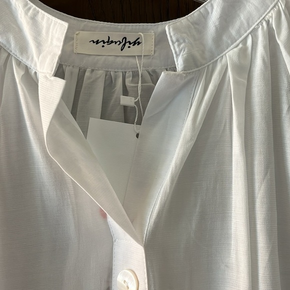 Yibugin white short sleeved blouse. Size Large. NWT - Picture 2 of 9